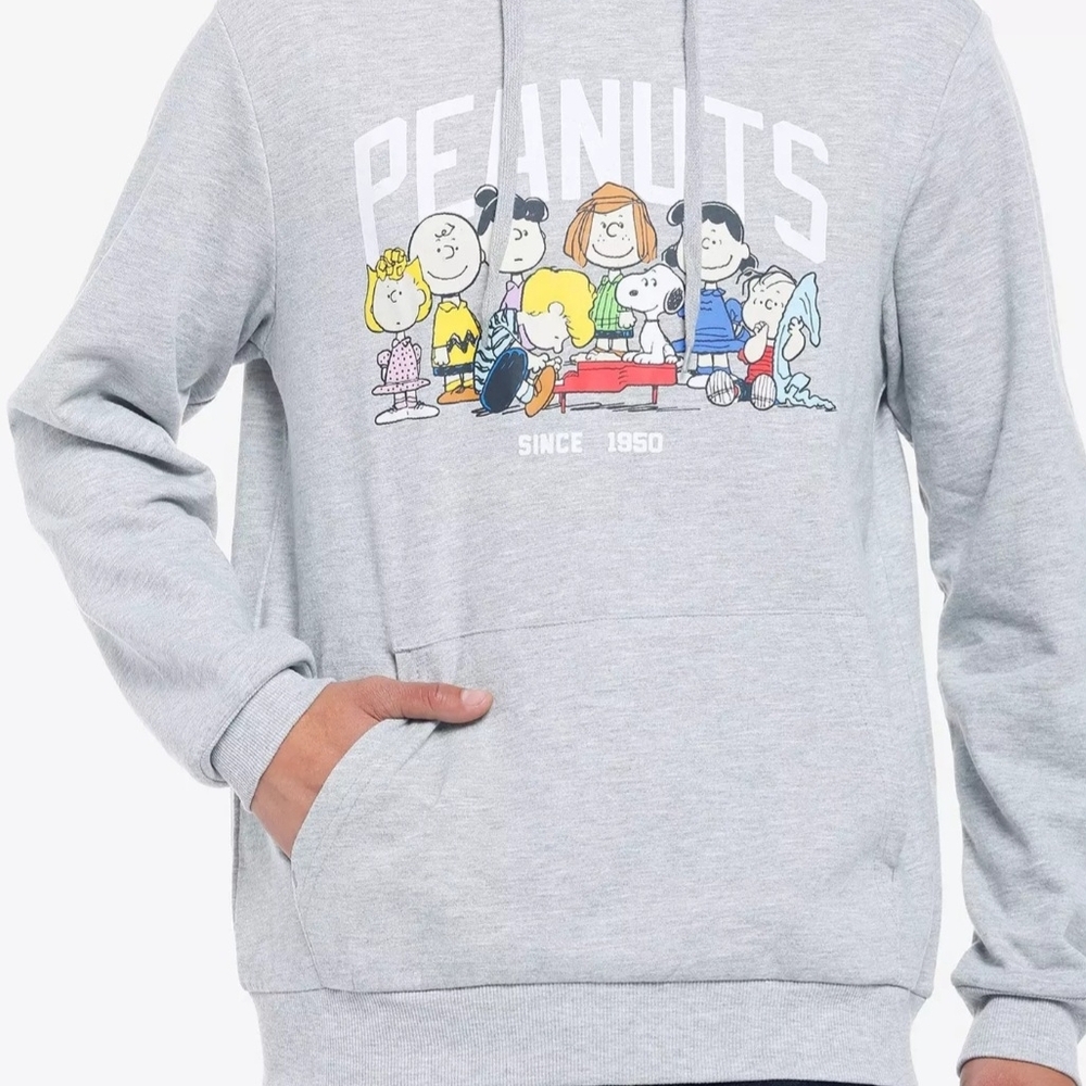 Gray Peanuts Graphic Hoodie
